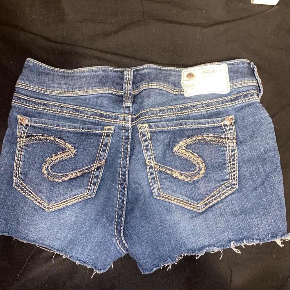 Silver jean shorts